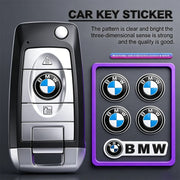 Round Car Key Emblem Badge Stickers for BMW – 2, 5 or 10 Pieces