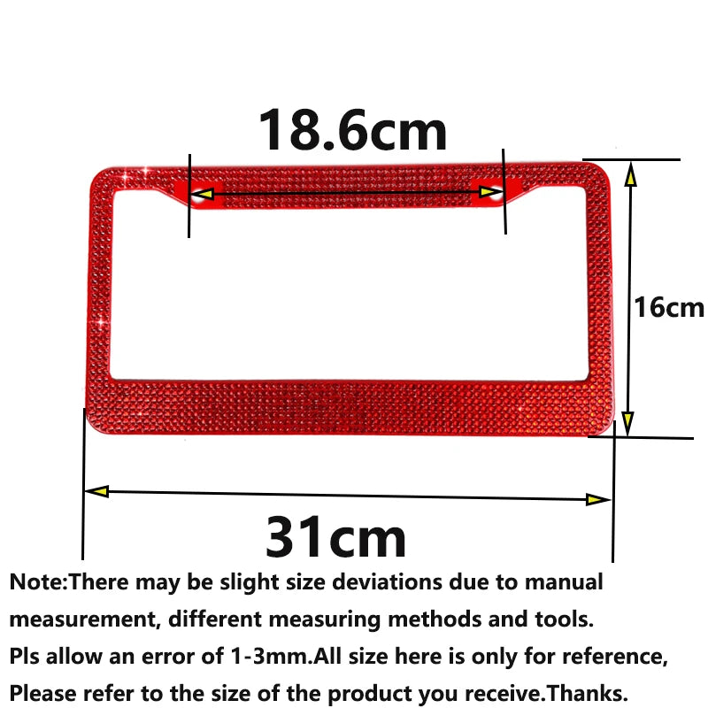 Universal Bling Stainless Steel License Plate Frame