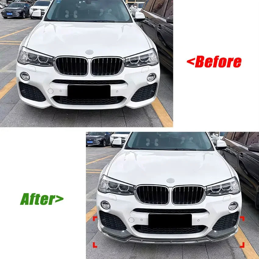 Front Bumper Lip Splitter for BMW X3 F25/X4 F26 M Sport 2014-2017