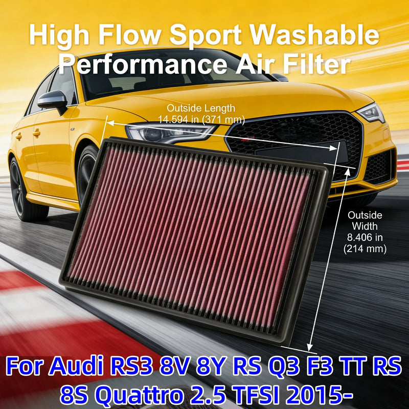 High-Flow Engine Air Filter for Audi RS3/RS Q3/TT RS 2015+