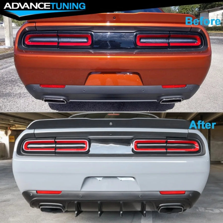 Matte Black Rear Bumper Diffuser for 2015–2023 Dodge Challenger