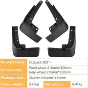 4-Piece ABS Plastic Front & Rear Mud Flaps Mudguards Splash Guard for 2021-2024 Subaru Outback QC-350