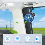 Rechargeable 2000mAh USB Car Cooling Fan with RGB Ambient Light