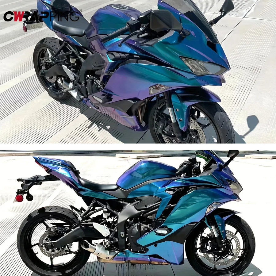 Purple-to-Blue Sparkle Chameleon Vinyl Wrap Film
