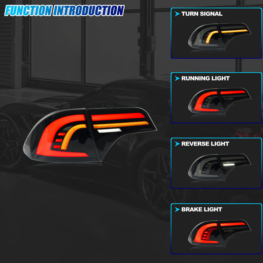 Honda Civic 8th-Gen Sedan Sequential LED Tail Light Pair – 2006–2011
