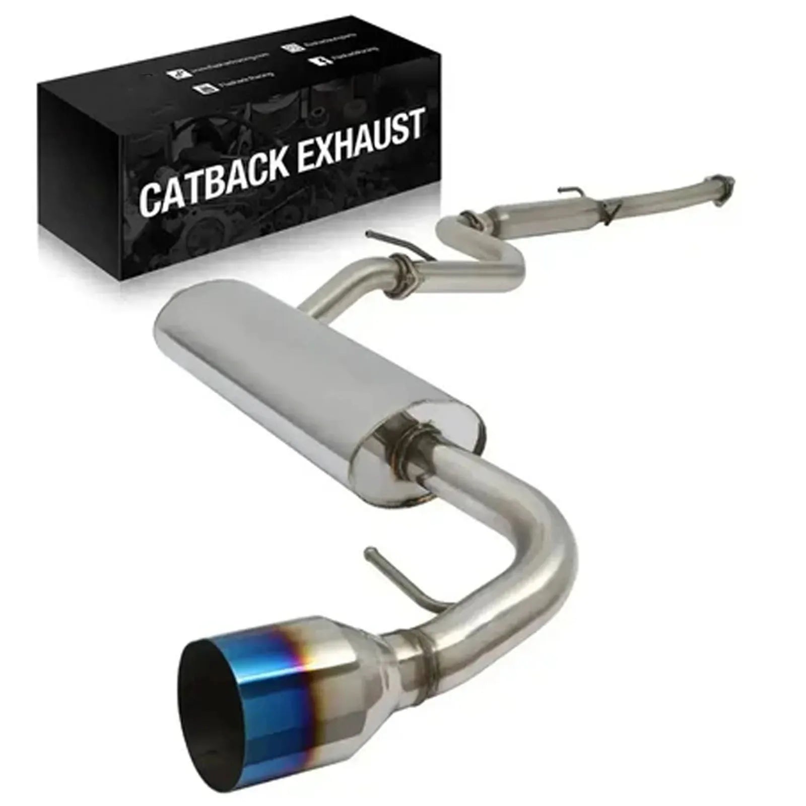 Honda CRX 1.5L Stainless Cat-Back Exhaust – 4.5-Inch Burnt Tip, 1990–1991