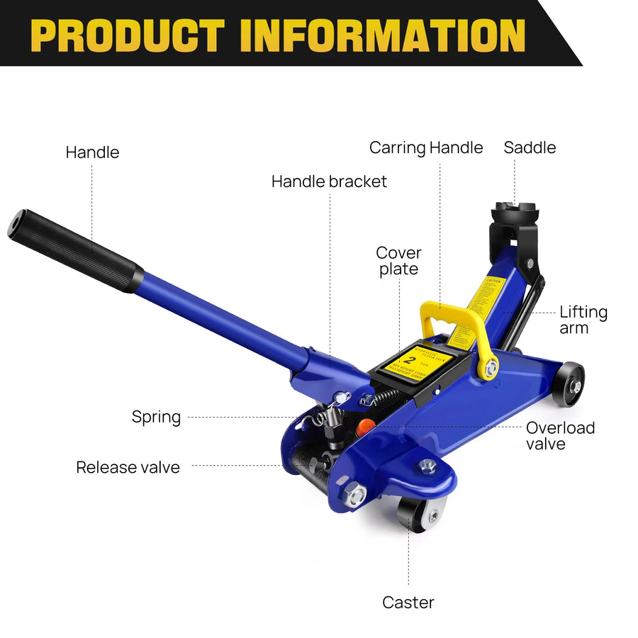2-Ton Hydraulic Trolley Floor Jack with Carry Case