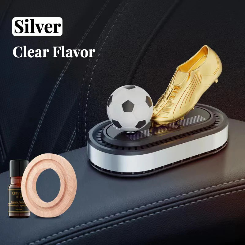 Solar-Powered Rotating Football Car Aroma Diffuser