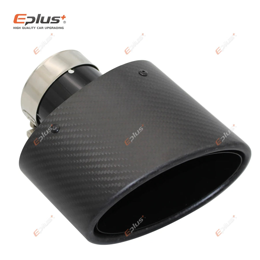 Universal Angled Oval Carbon-Fiber & Stainless Steel Exhaust Tip