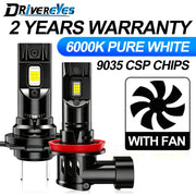 2-Piece H4/H7/H11/9005/9006/9012 LED Headlight Bulb – Compact