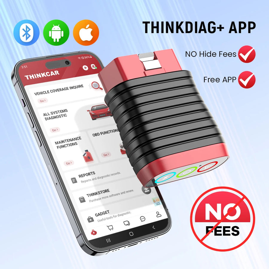 THINKCAR BD6 Bluetooth All-System OBD2 Scanner with 5 Service Functions