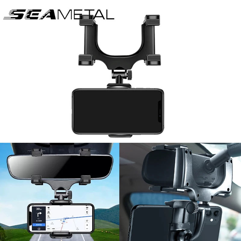 SEAMETAL Adjustable Rearview Mirror Phone Holder