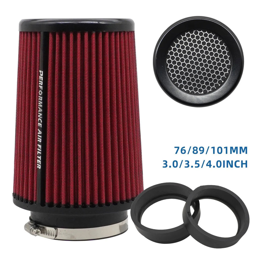 Universal High-Flow Cone Air Filter Kit, 3/3.5/4-Inch