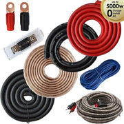 0-Gauge 5000W Car Amplifier Wiring Kit with RCA Cable