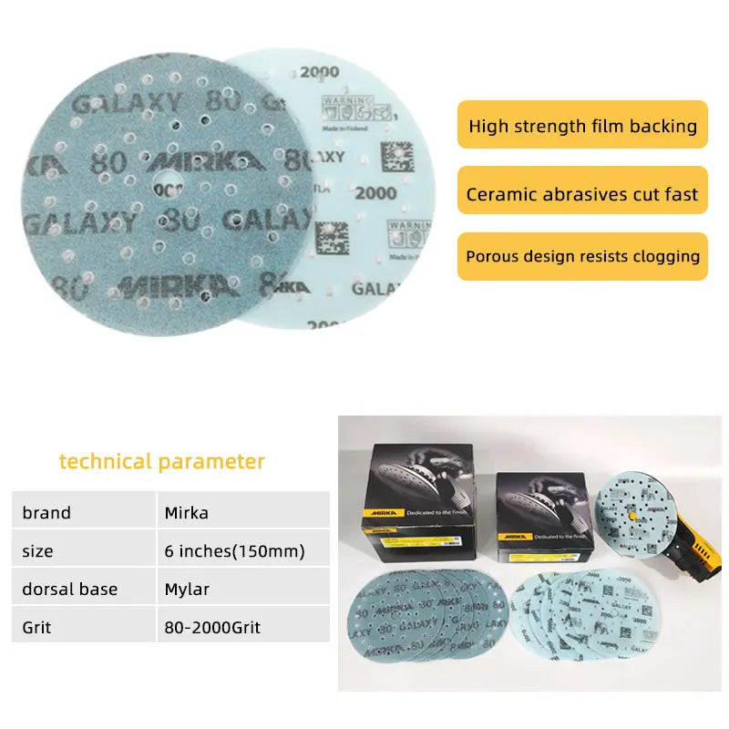 6-Inch Hook-and-Loop Sanding Discs – 80–2000 Grit