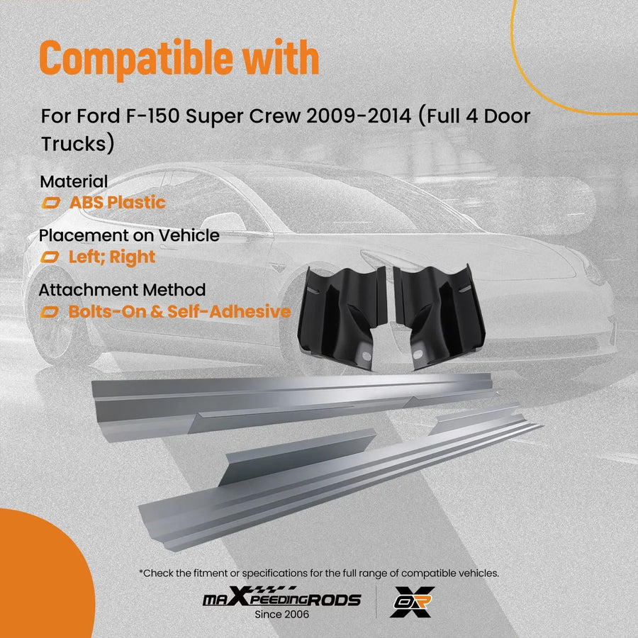 Rocker Panel and Cab Corner Kit for 2009–2014 Ford F-150 SuperCrew