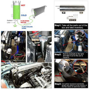 Universal Radiator Coolant Overflow Tank Polished Stainless Steel 2"x13" 3"x10" Puke Tank Can