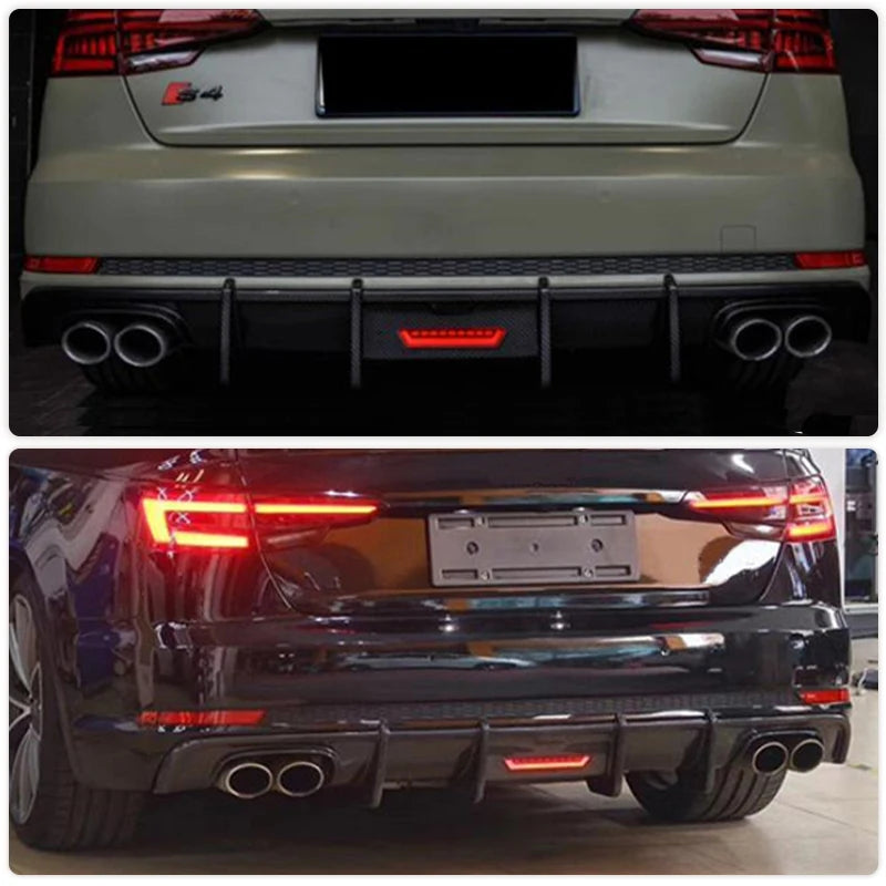 Rear Bumper Diffuser for Audi A4/S4 B9 Sedan 2017-2019