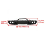 10th-Style Steel Front Bumper Kit for 2018–2024 Jeep Wrangler JL/Gladiator JT