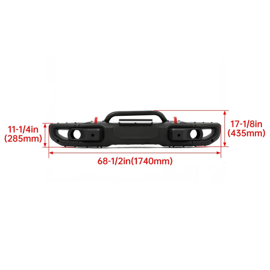 10th-Style Steel Front Bumper Kit for 2018–2024 Jeep Wrangler JL/Gladiator JT