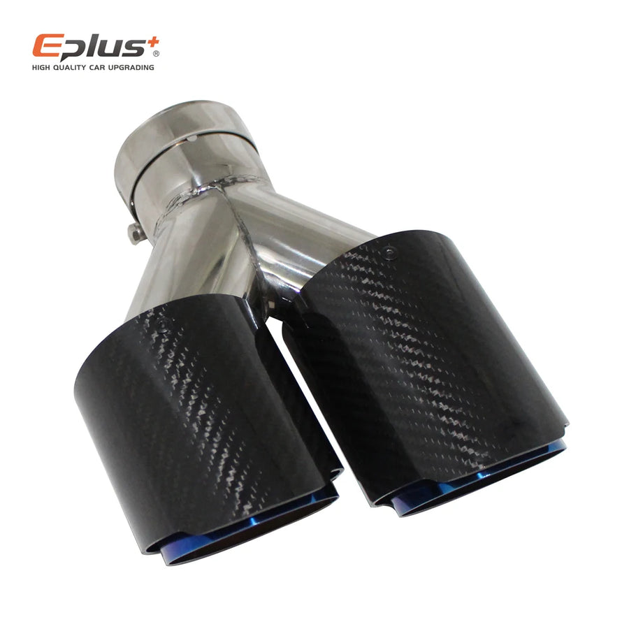 Universal Y-Shaped Dual-Outlet Carbon-Fiber & Stainless Steel Exhaust Tip