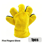 Five-Finger Microfiber Car Wash Glove, Yellow