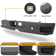 Black Steel Rear Bumper for Chevrolet Silverado/GMC Sierra HD 2015-2019
