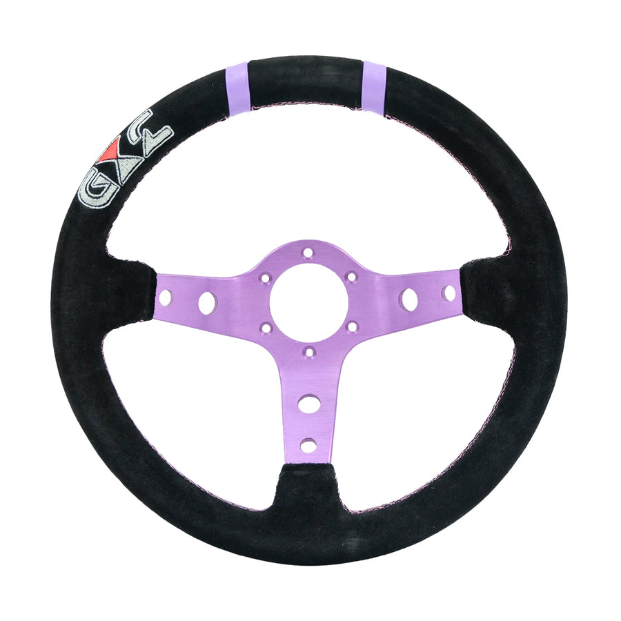320 mm Suede Deep-Dish 6-Bolt Racing Steering Wheel