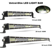 10-Inch/20-Inch LED Work Light Bar – Spot/Flood Combo, 12V–24V