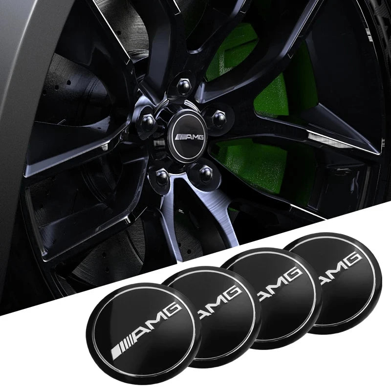 4-Piece 56 mm Wheel Center Cap Emblem Decal Set