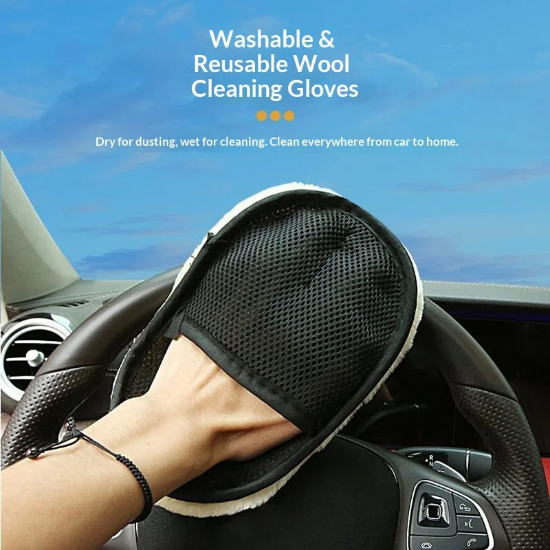 Thickened fleece gloves for car washing fleece cleaning gloves car maintenance waxing supplies cleaning