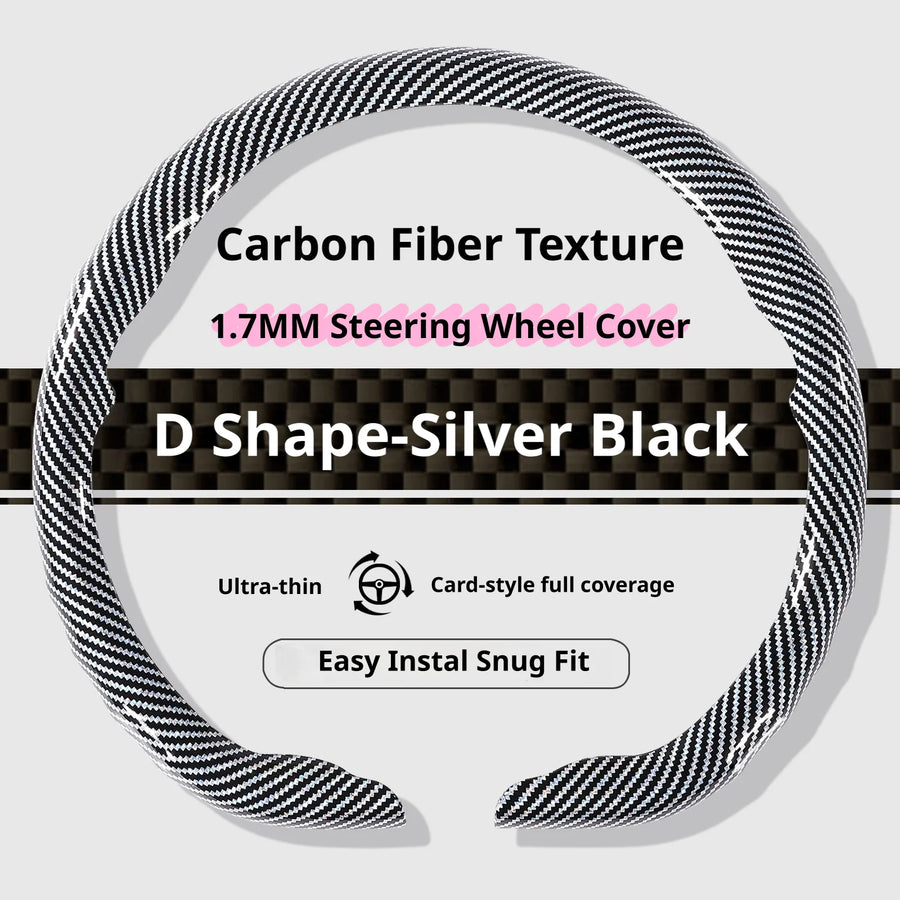 Carbon-Fiber-Texture 37-38CM Steering Wheel Cover for Tesla