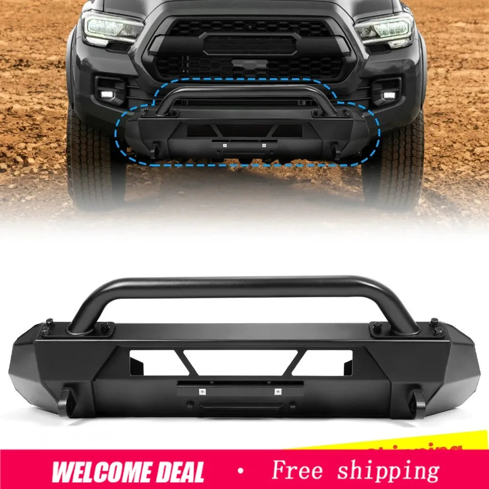 Steel Stubby Front Winch Bumper for 2016–2023 Toyota Tacoma