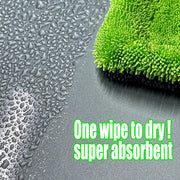 1300 GSM Gray & Green Microfiber Car Drying Towel