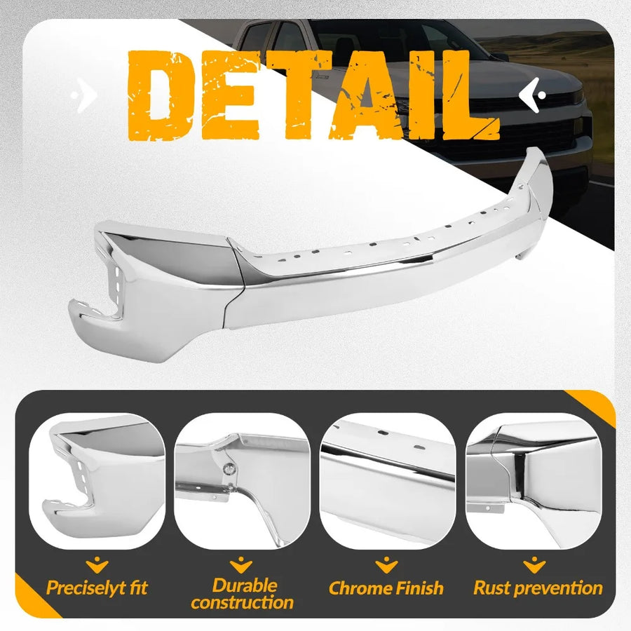 Chrome Front Bumper Face Bar – 2019–2022 Chevrolet Silverado 1500