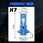 2-Piece H7 LED Headlight Bulb – 6000K, Compact