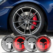 4-Piece Skull Hubcap sticker sticker 56MM aluminum sticker