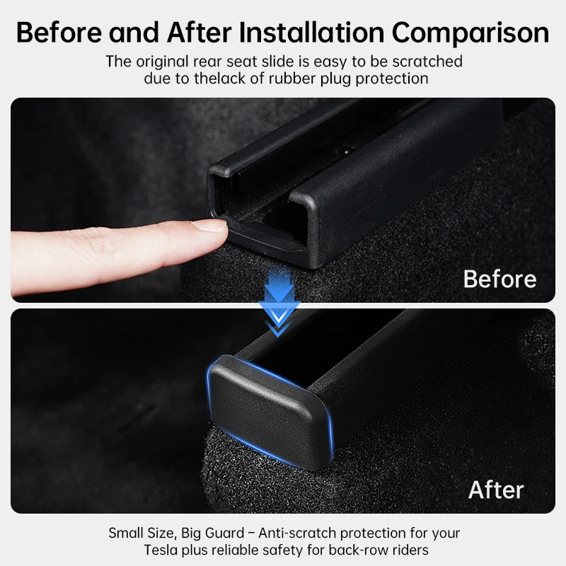 Seat Rail End Cover Set for Tesla Model 3/Y Highland and Juniper