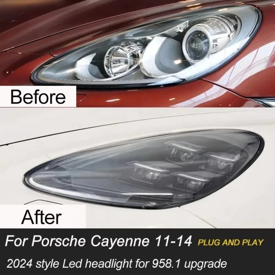 LED Headlight Assembly Set for 2011, 2012, 2013, 2014, 2024 Porsche Cayenne
