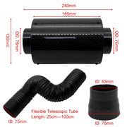Universal 3-Inch Carbon-Fiber Cold Air Intake Kit