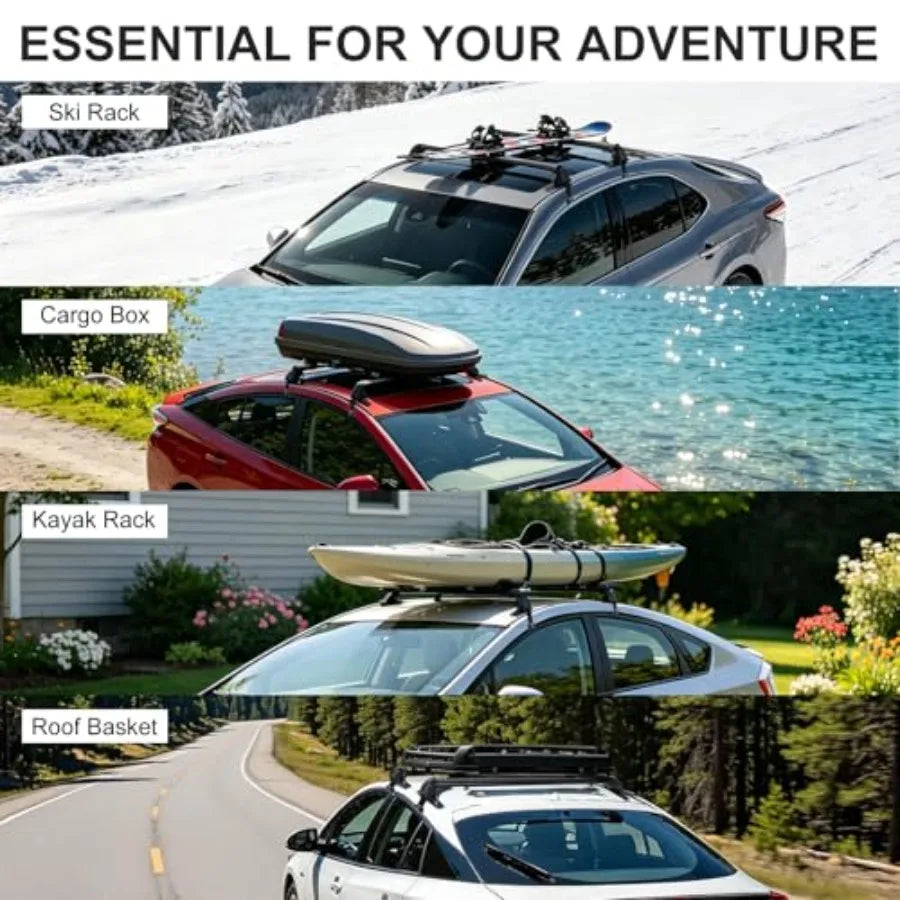 Universal Black Roof Rack Crossbar Set