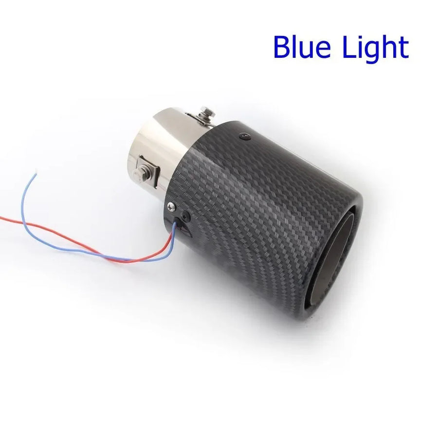 Universal Car Modified Exhaust Muffler Tip Pipe LED Red/Blue Light Outlet Exhaust Pipe Tail Throat
