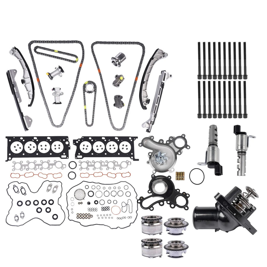 Head Gasket Set Timing Chain Water Pump Camshaft for Toyota Tundra Lexus