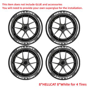 For 4 Tires Hellcat 8PCS 3D Tire Letter Stickers Waterproof Pvc Wheel Decals Car