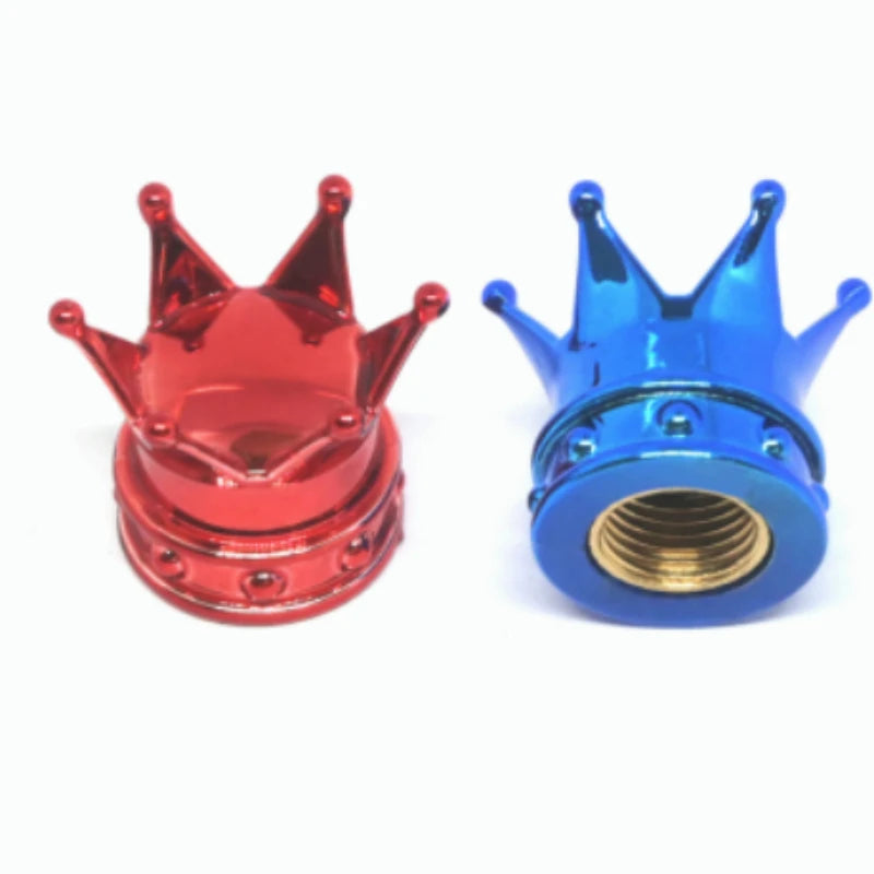 4-Piece Crown Copper Tire Valve Cap Set