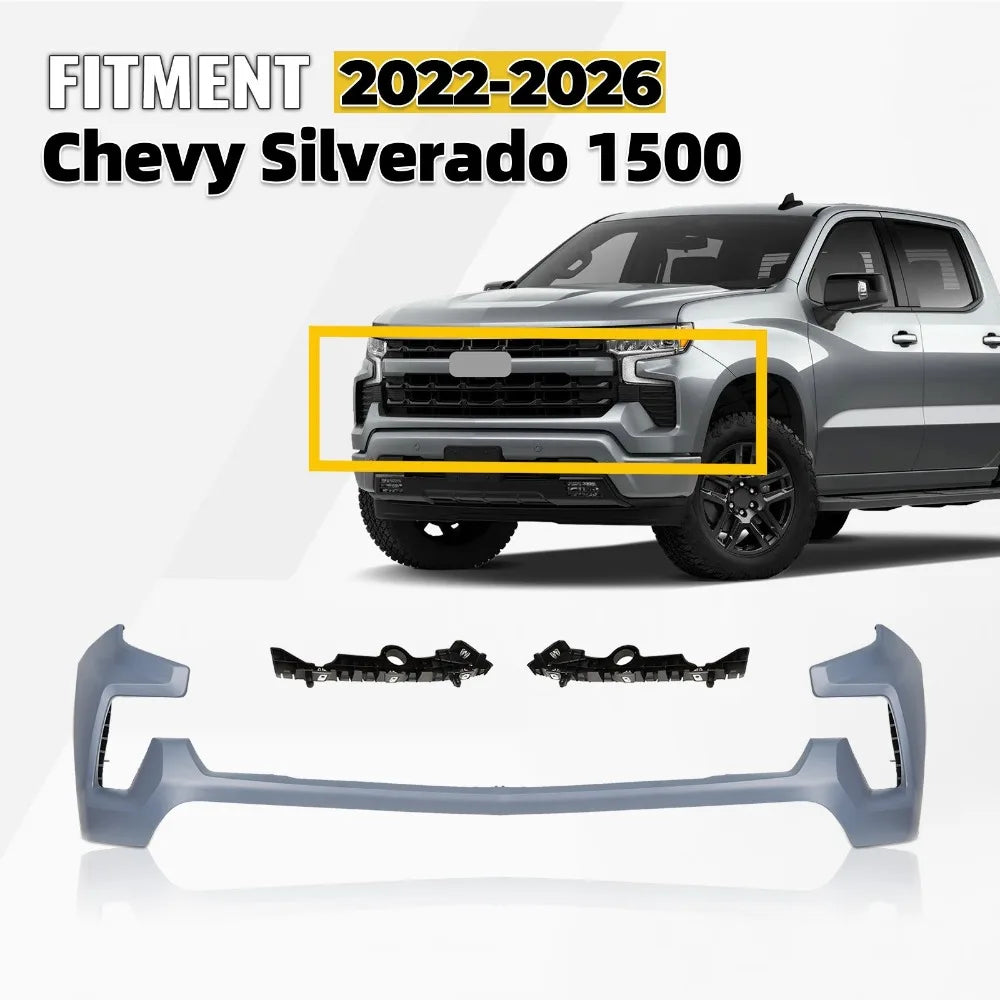 Primed Front Upper Bumper Cover for 2022–2026 Chevrolet Silverado 1500