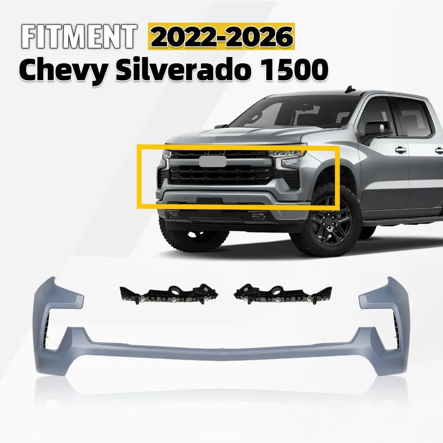 Primed Front Upper Bumper Cover for 2022–2026 Chevrolet Silverado 1500