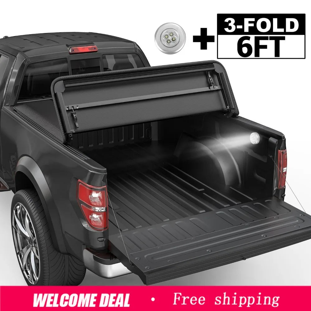 Soft Tri-Fold 6 ft Tonneau Cover for 2005–2015 Toyota Tacoma