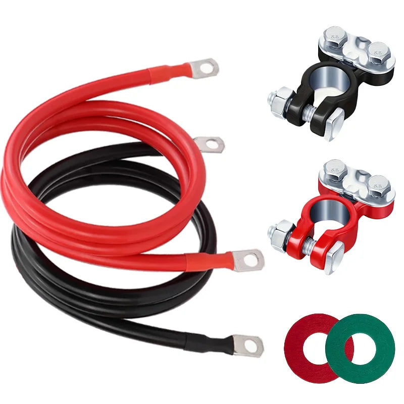 10 AWG Battery Terminal Connector Wire Set - 40cm, 70cm or 120cm