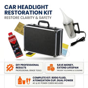 Steam Headlight Restoration Kit with 800 g Repair Fluid